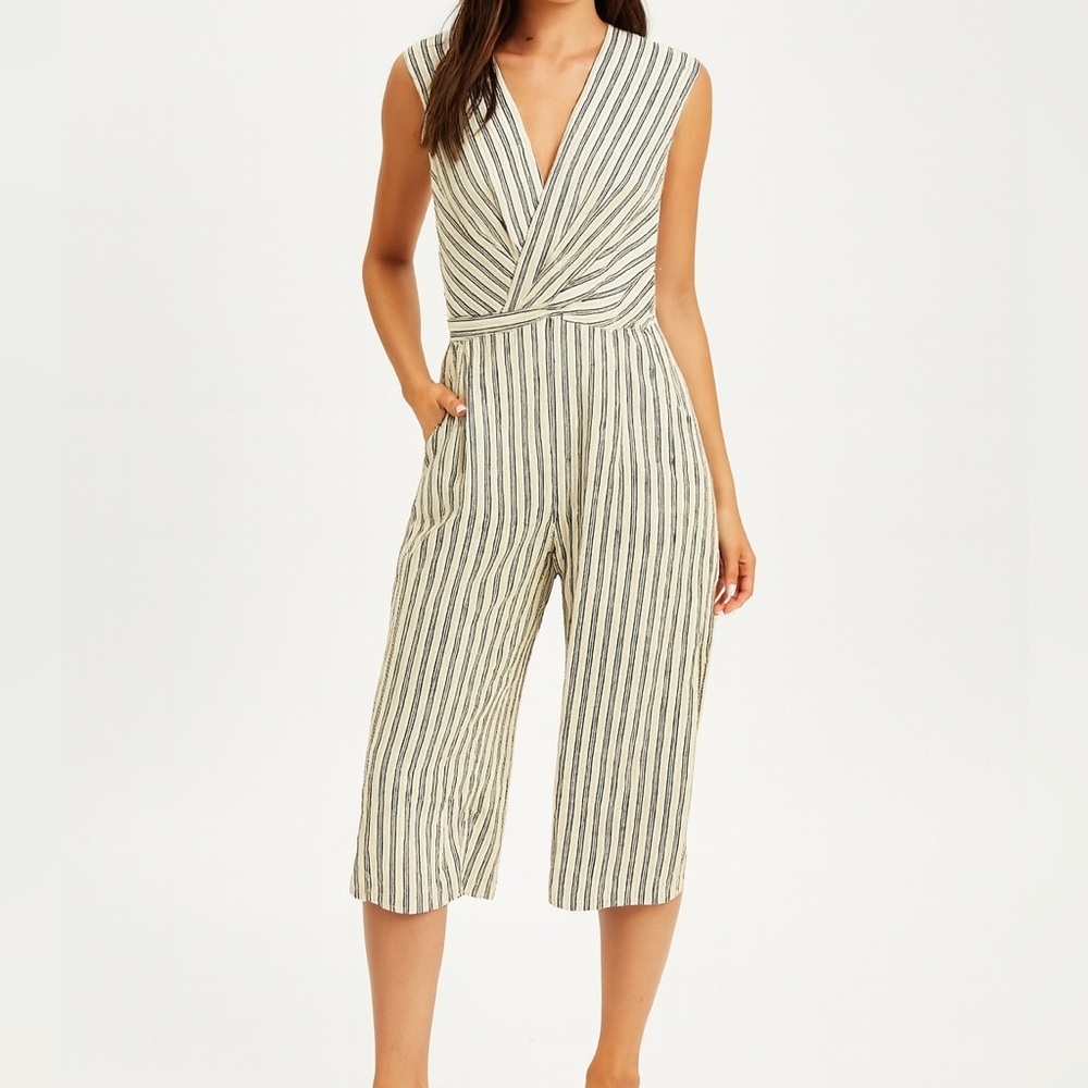 Japna Black and White Jumpsuit StripedDesign